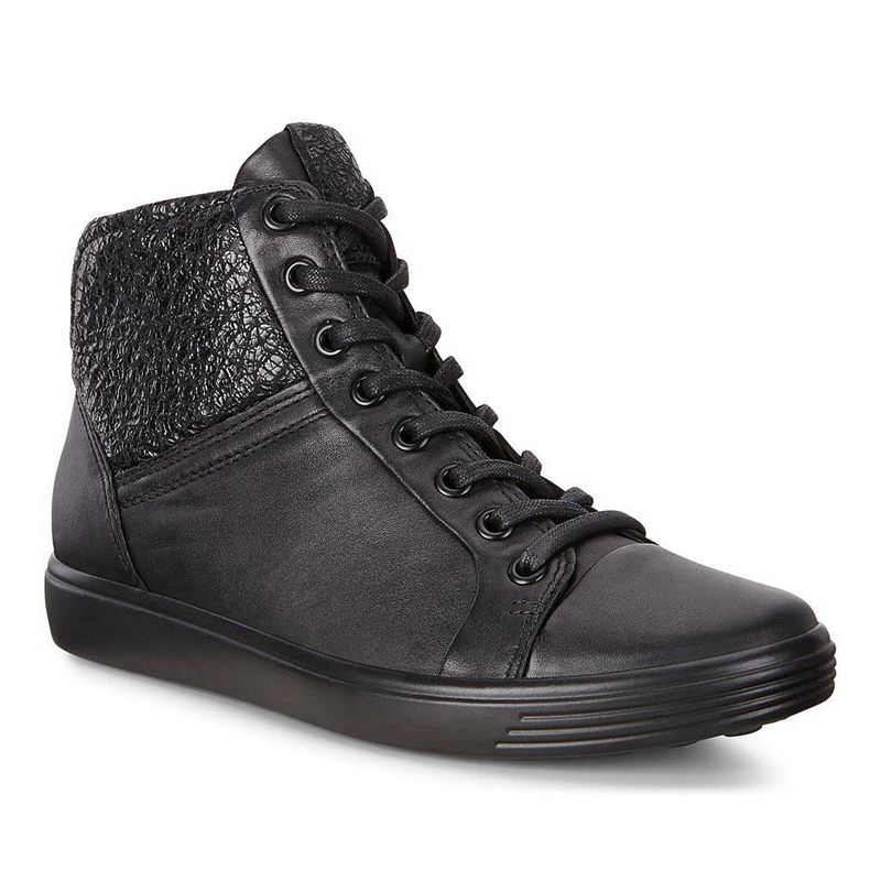 Women Boots Ecco Soft 7 W - Sneaker Boots Black - India GASIUO813